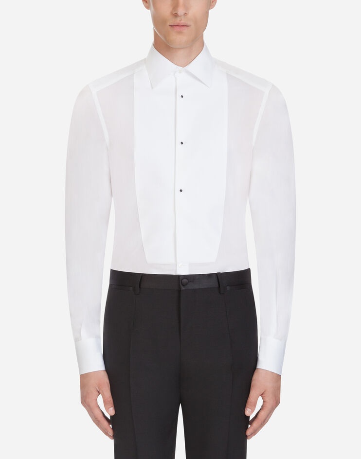 Gold fit tuxedo shirt in cotton poplin - 1