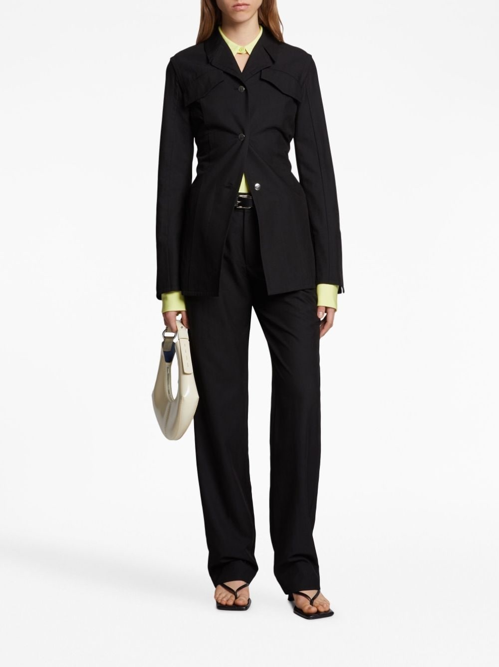 notched-lapels button-down blazer - 2