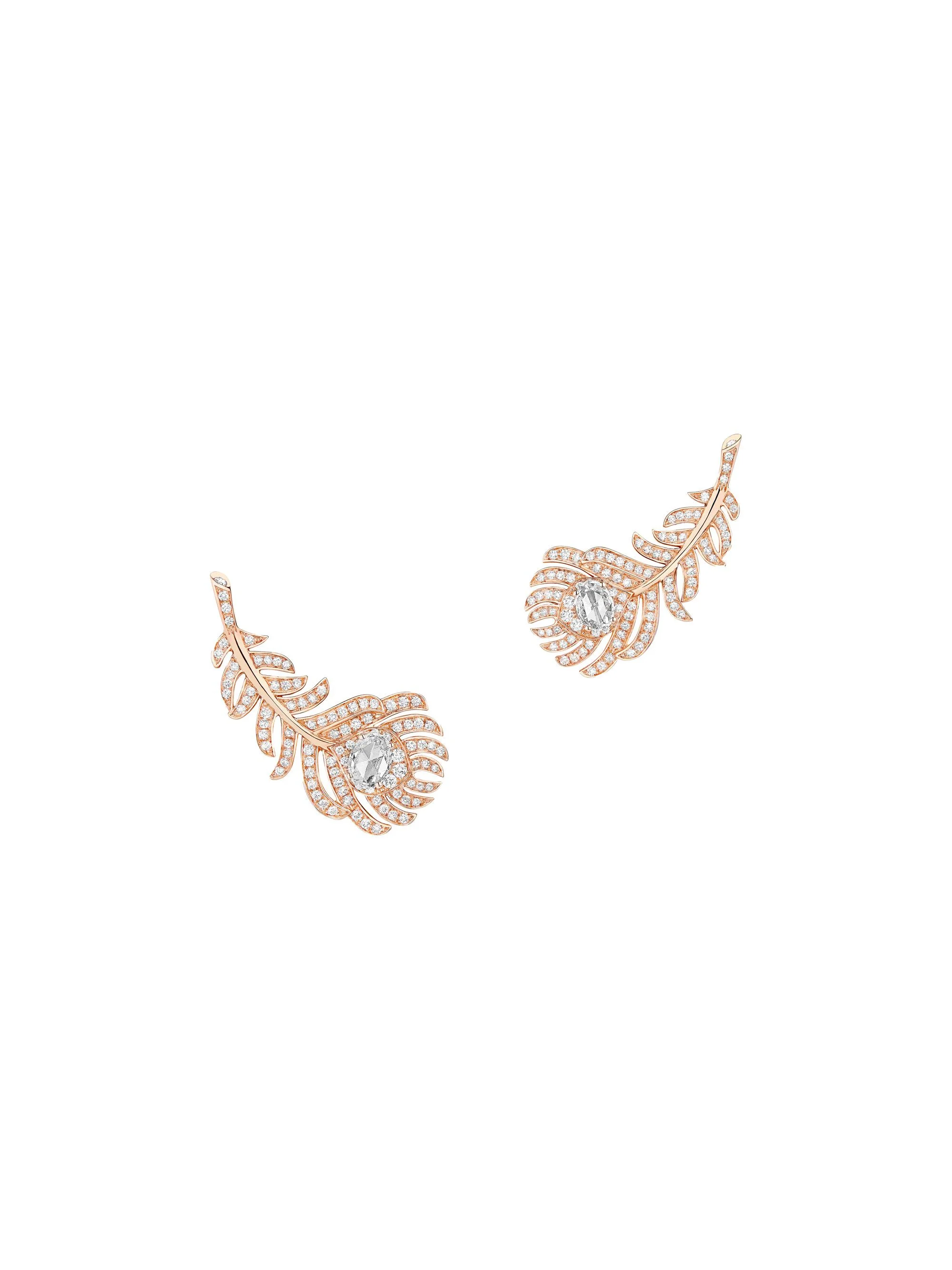 Women's Plume De Paon 18K Pink Gold & 0.23 TCW Diamond Earrings - 1