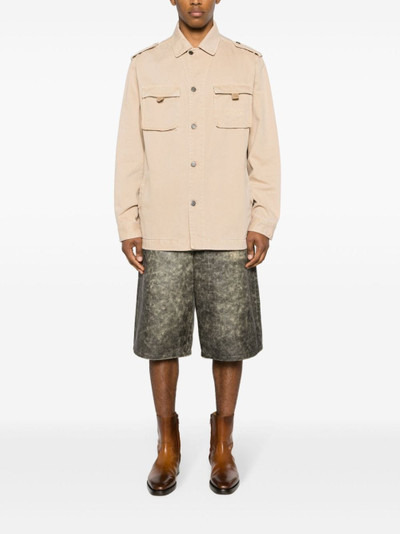 Moschino cargo pocket cotton shirt jacket outlook