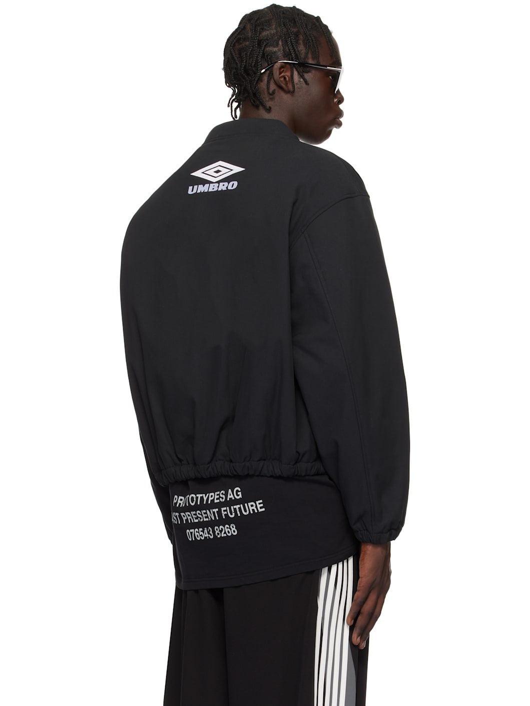 Black Padded Bomber Jacket - 3
