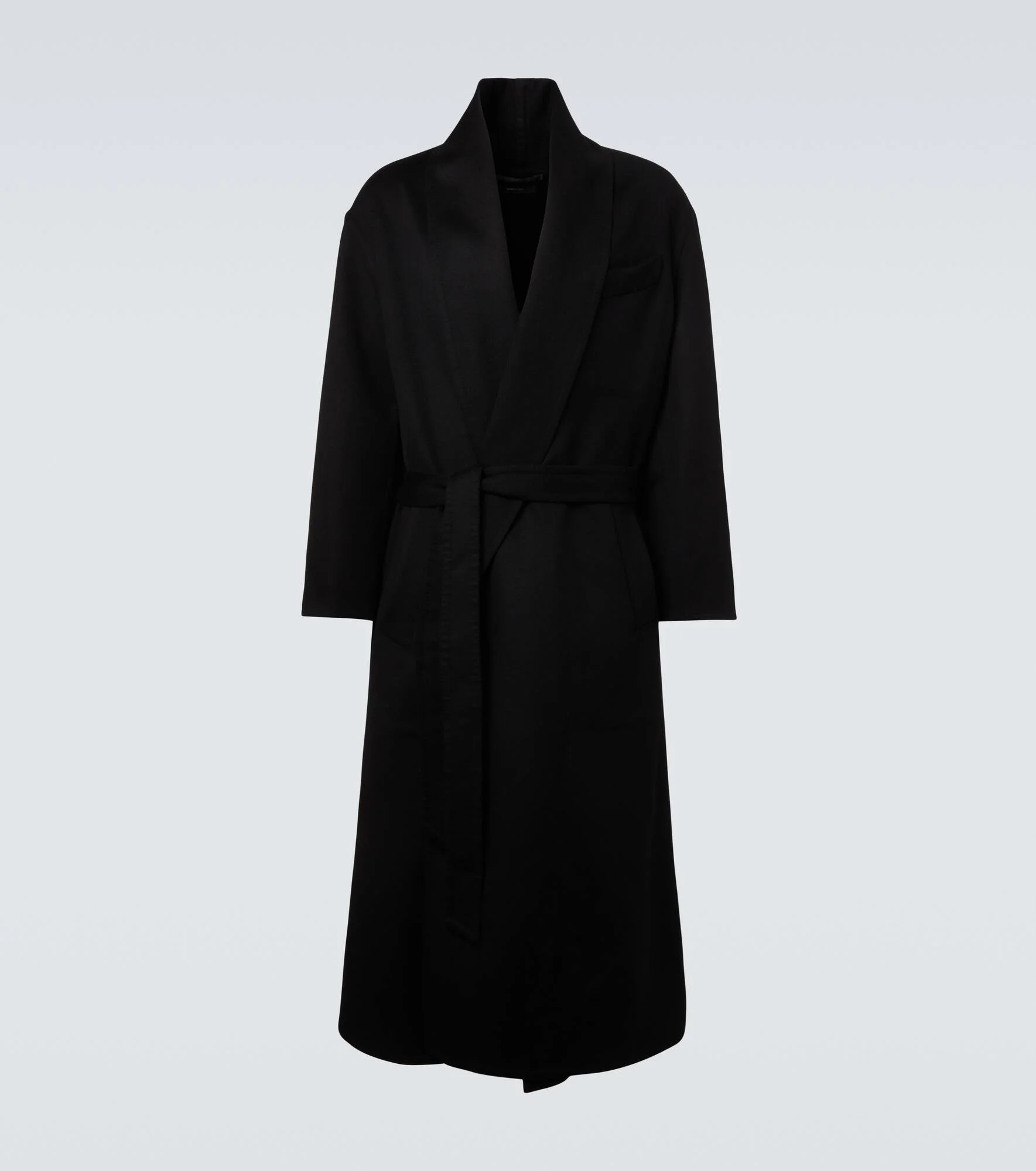 Wool and silk wrap coat - 1