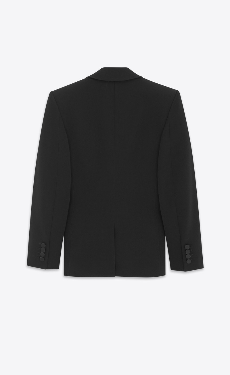 SAINT LAURENT tuxedo jacket in grain de poudre outlook