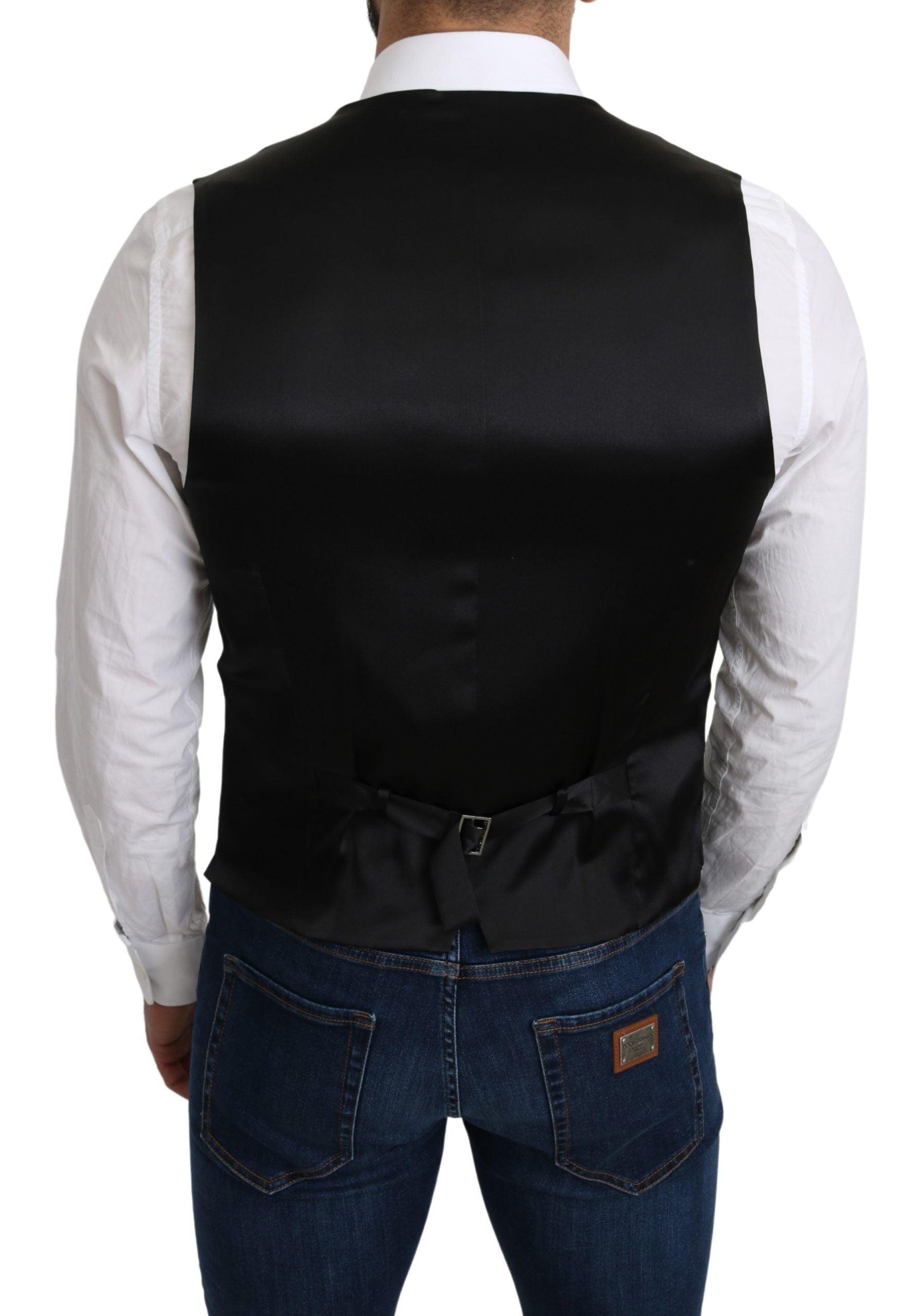 Dolce & Gabbana Gray 100% Silk Formal Coat Vest - 4