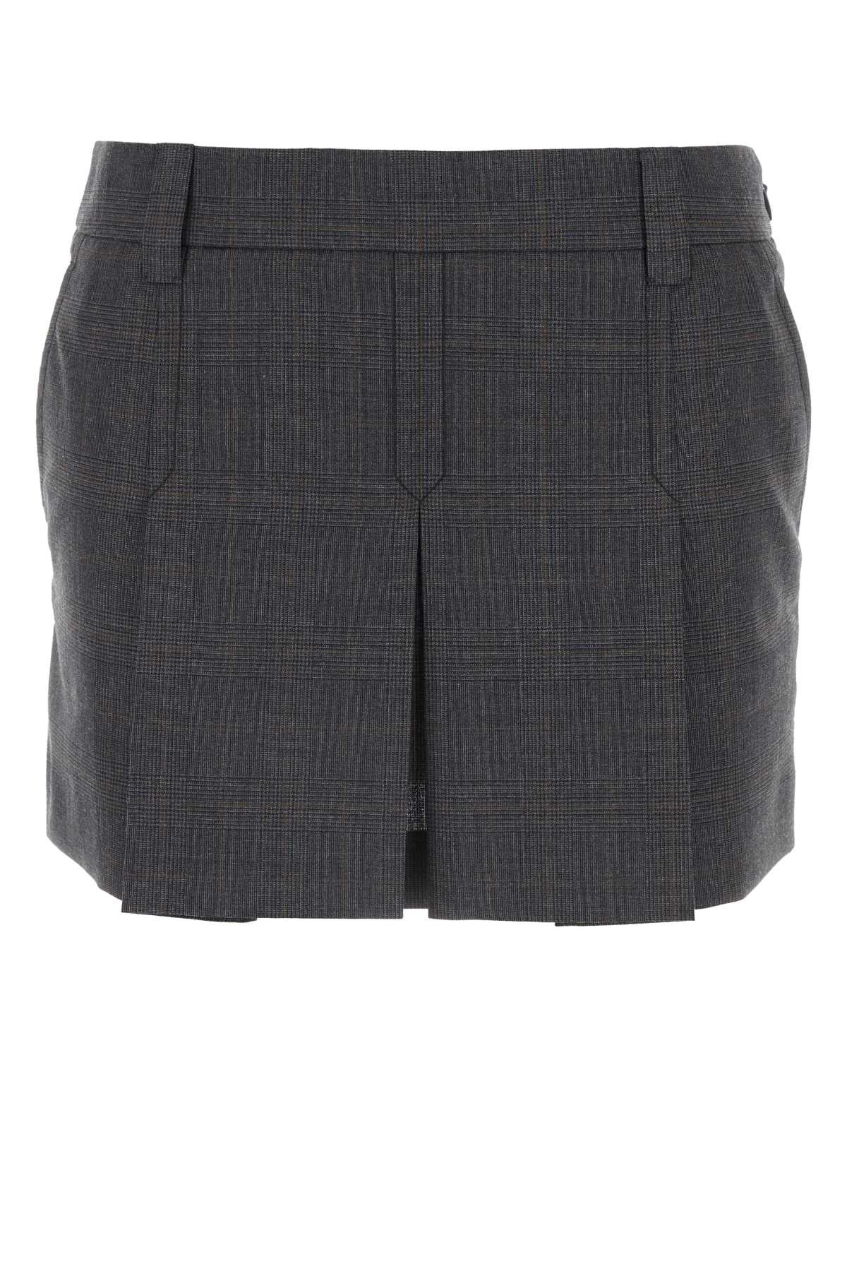 Miu Miu Women Glencheck Mini Skirt - 1