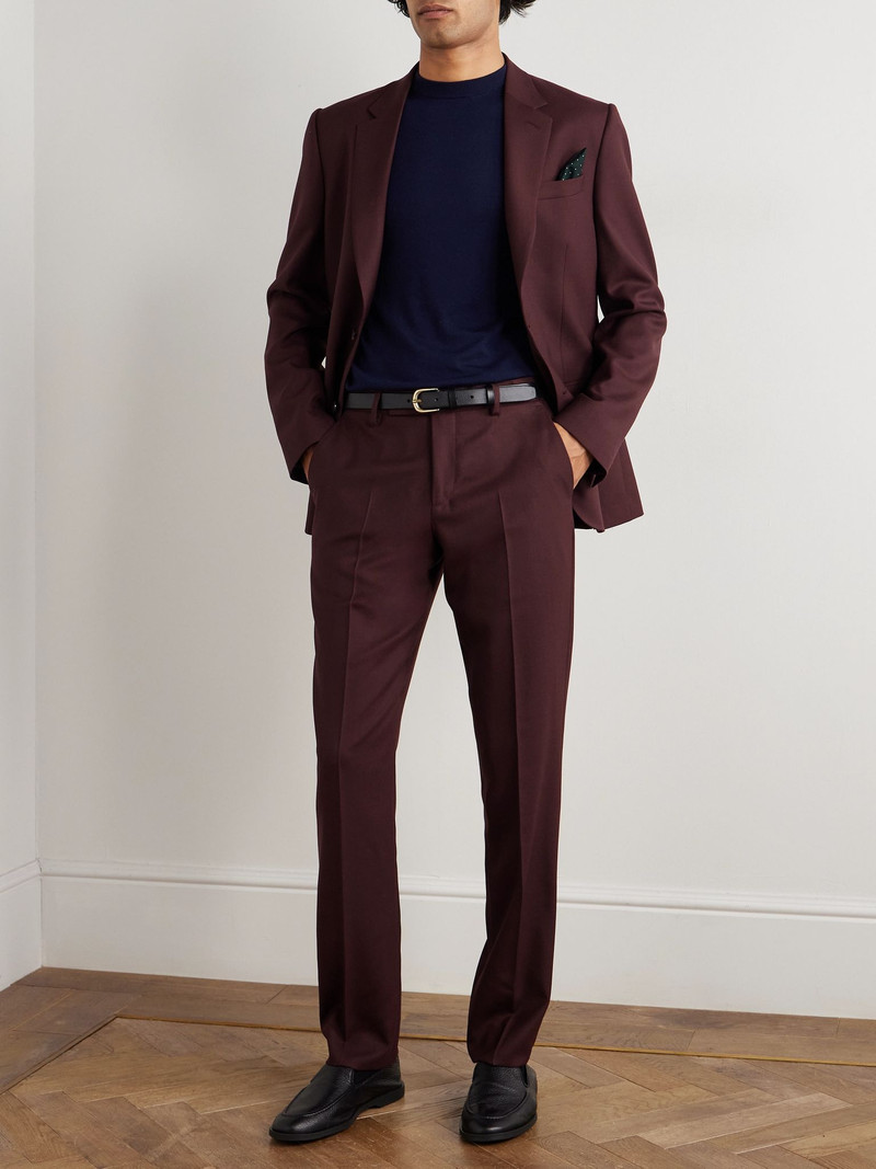 Paul Smith Slim-Fit Straight-Leg Wool-Twill Suit Trousers Burgundy outlook