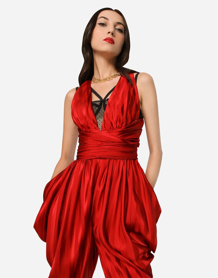 Envers satin jumpsuit with draping - 3