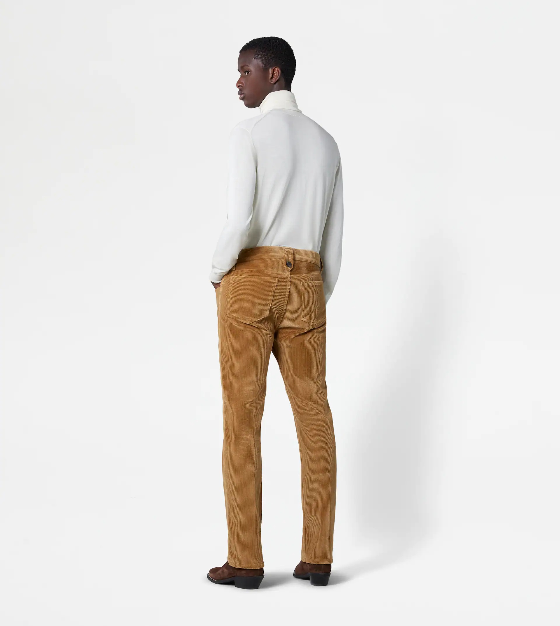 5-POCKET TROUSERS IN VELVET - BEIGE - 3