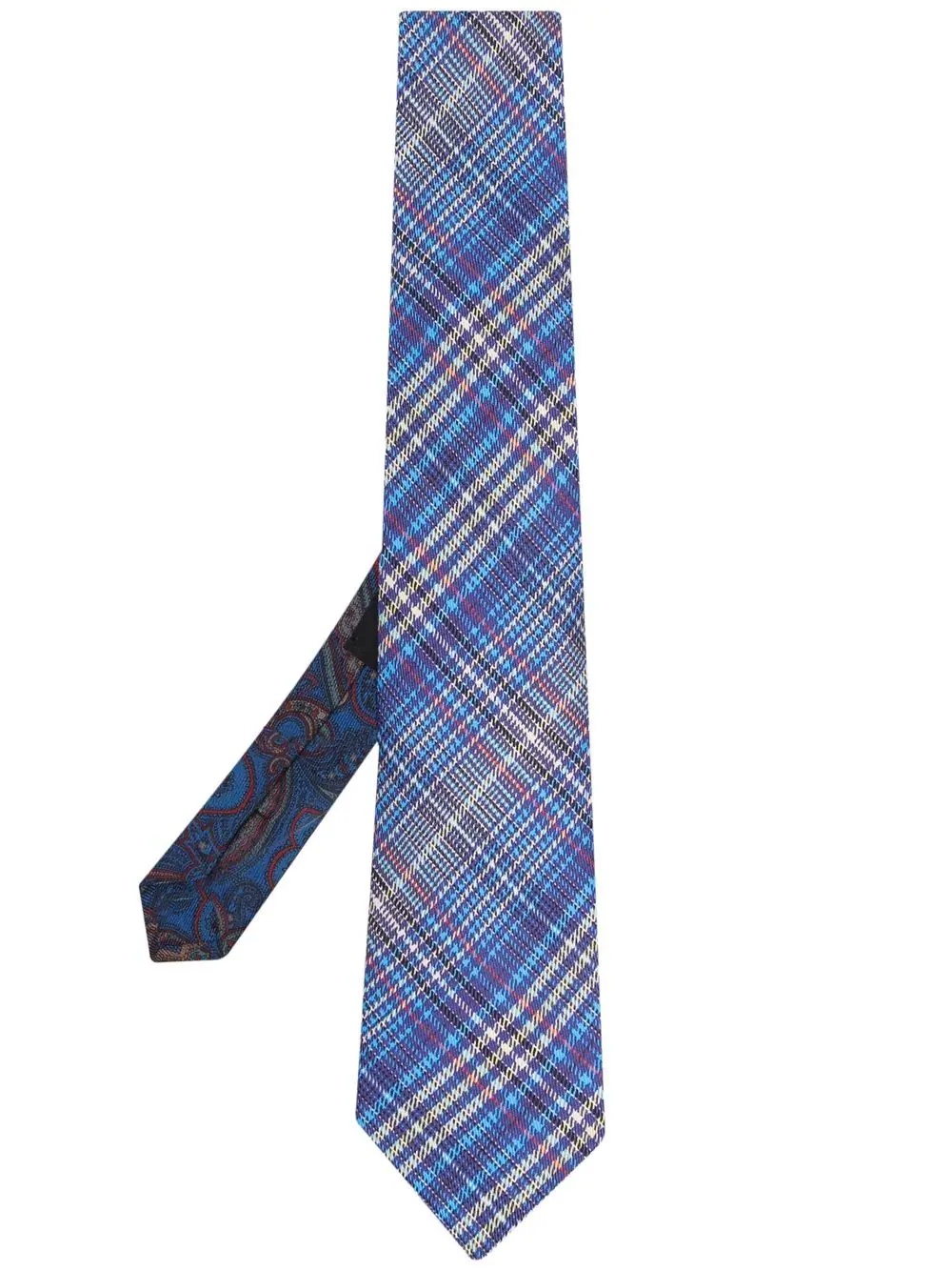 check-print silk tie - 1