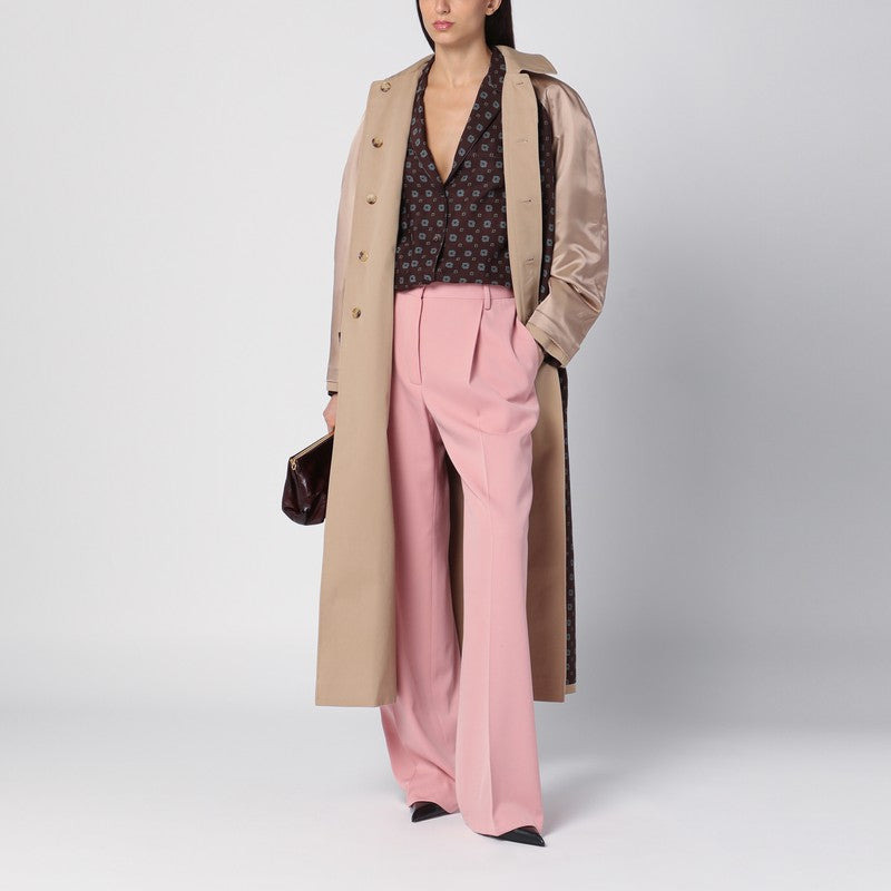 Moschino Beige Reversible Trench Coat In Gabardine And Satin Women - 4