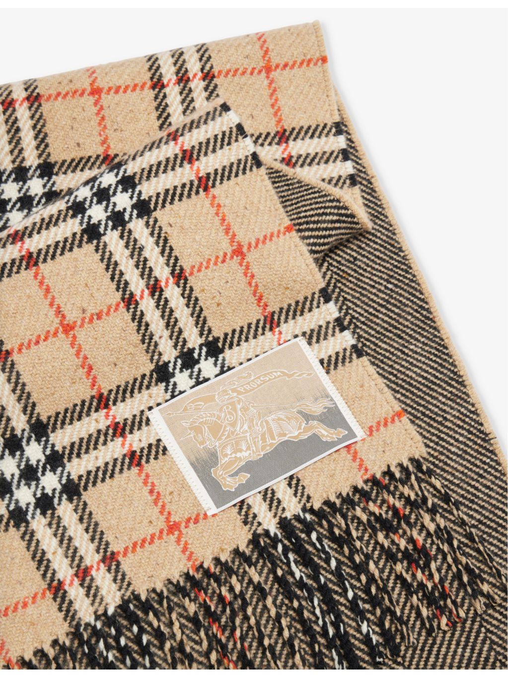 Rectangular-shape check-pattern wool-cashmere blend scarf - 3