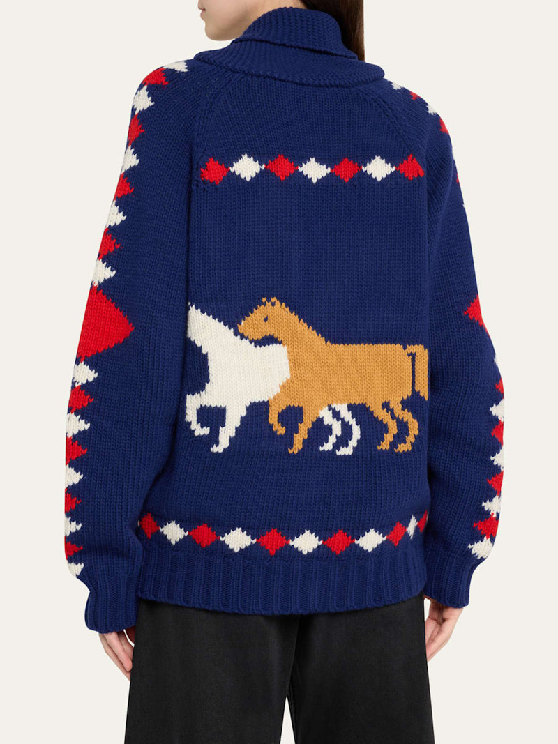 Diamond Corral Horse Merino Wool Cardigan 3