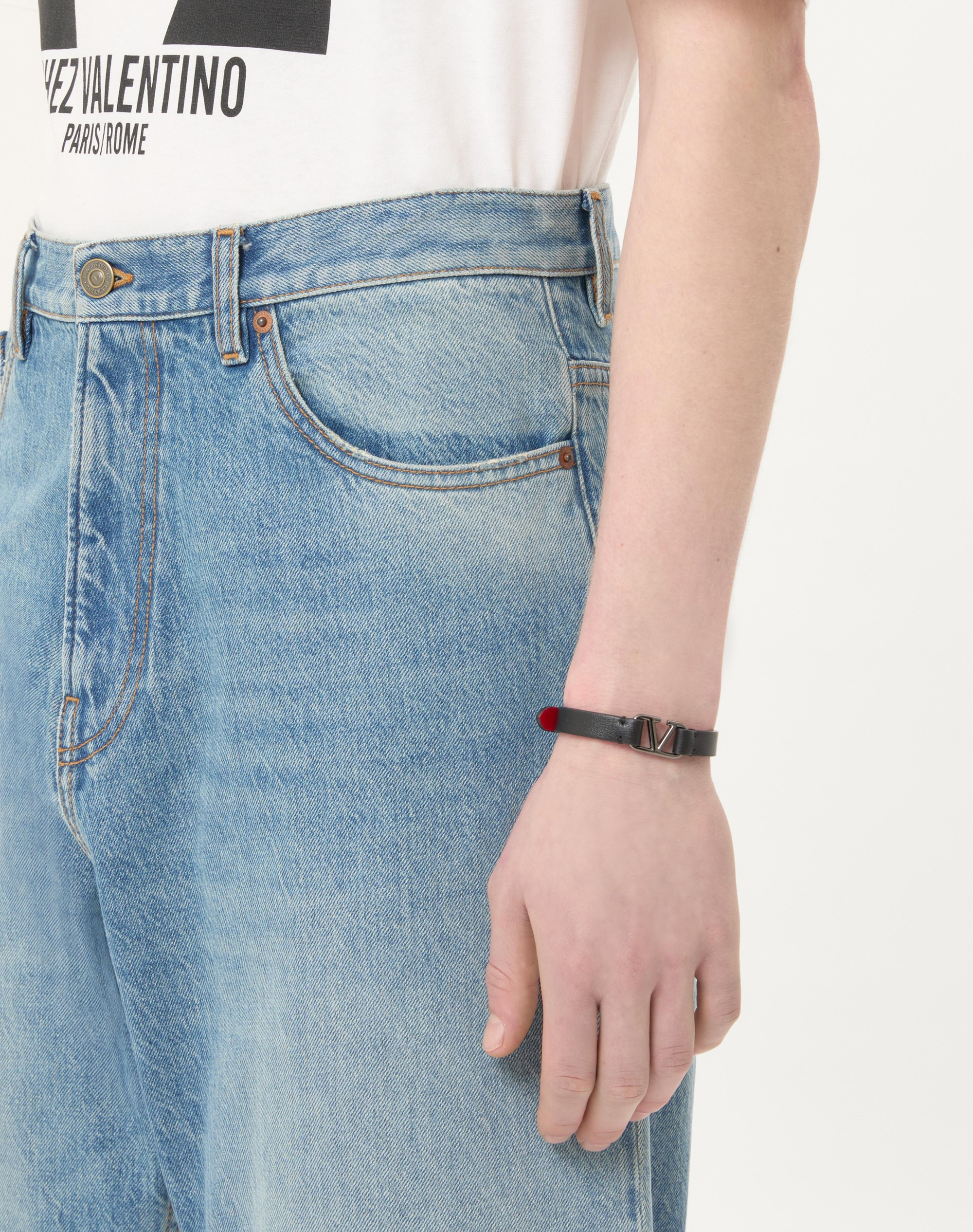VLOGO SIGNATURE LEATHER BRACELET - 2