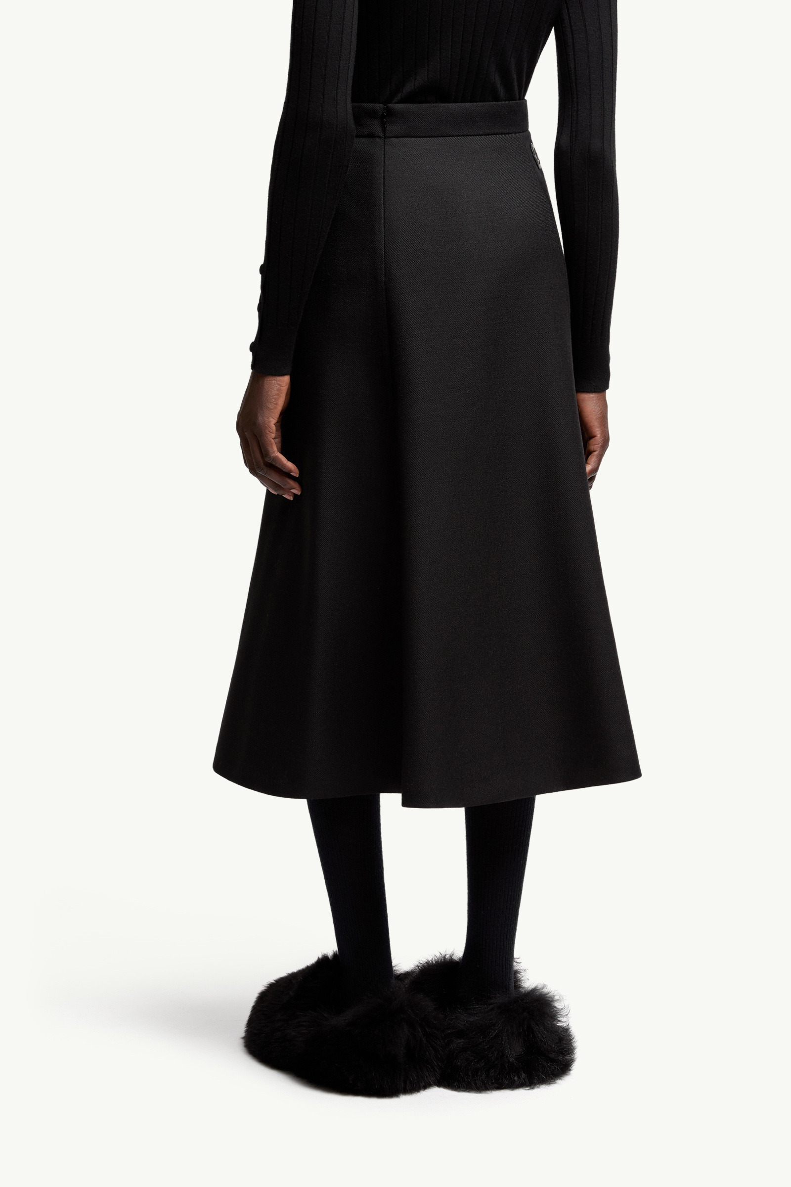 Mouliné Wool Midi Skirt - 5