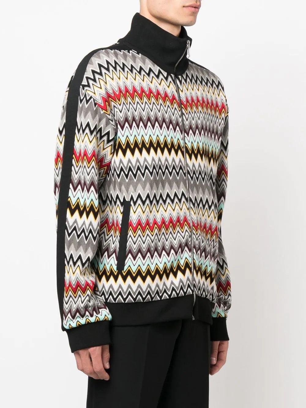 zigzag zip-up sweatshirt - 3