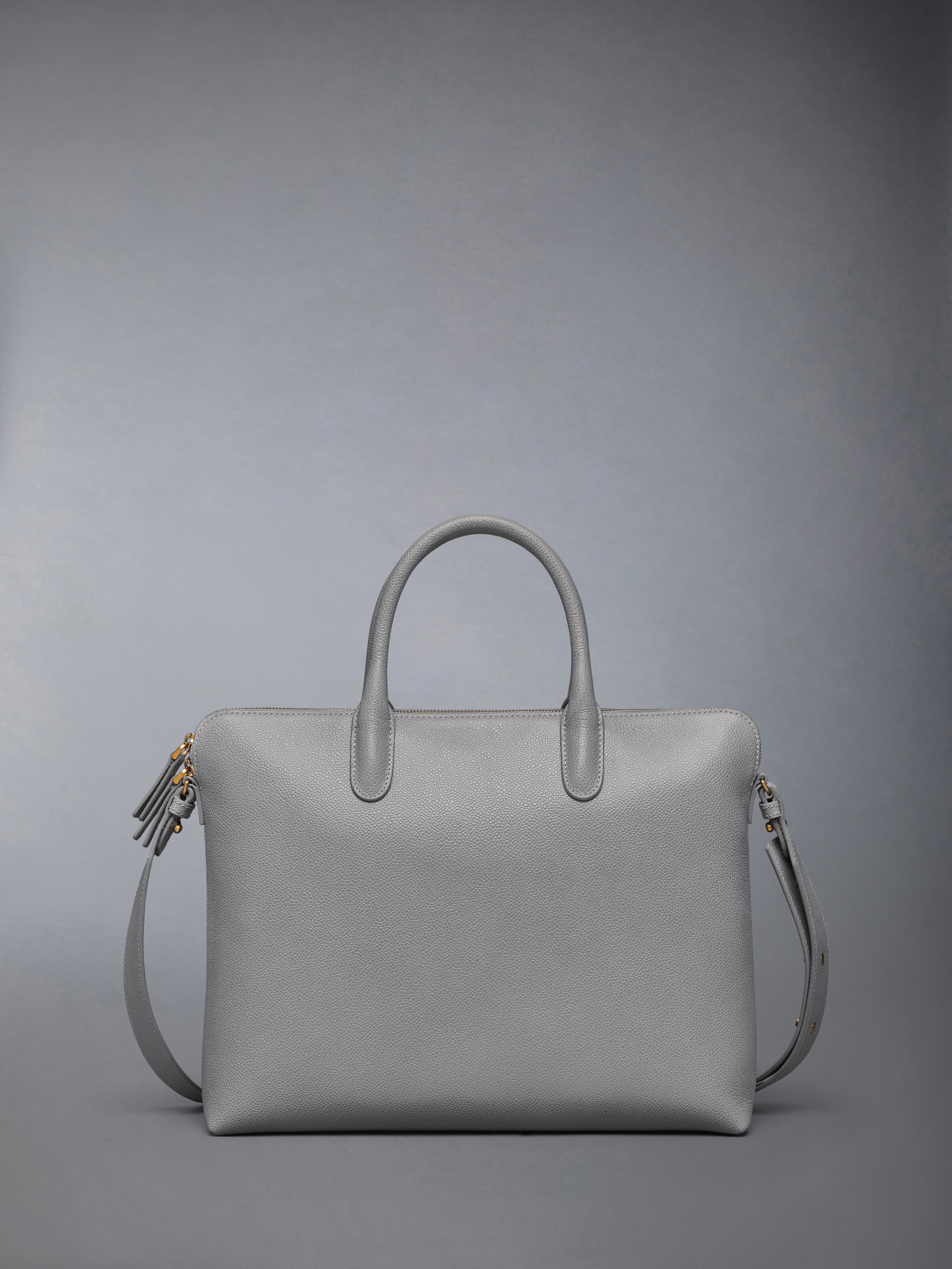 PEBBLE GRAIN SLIM BRIEFCASE - 3