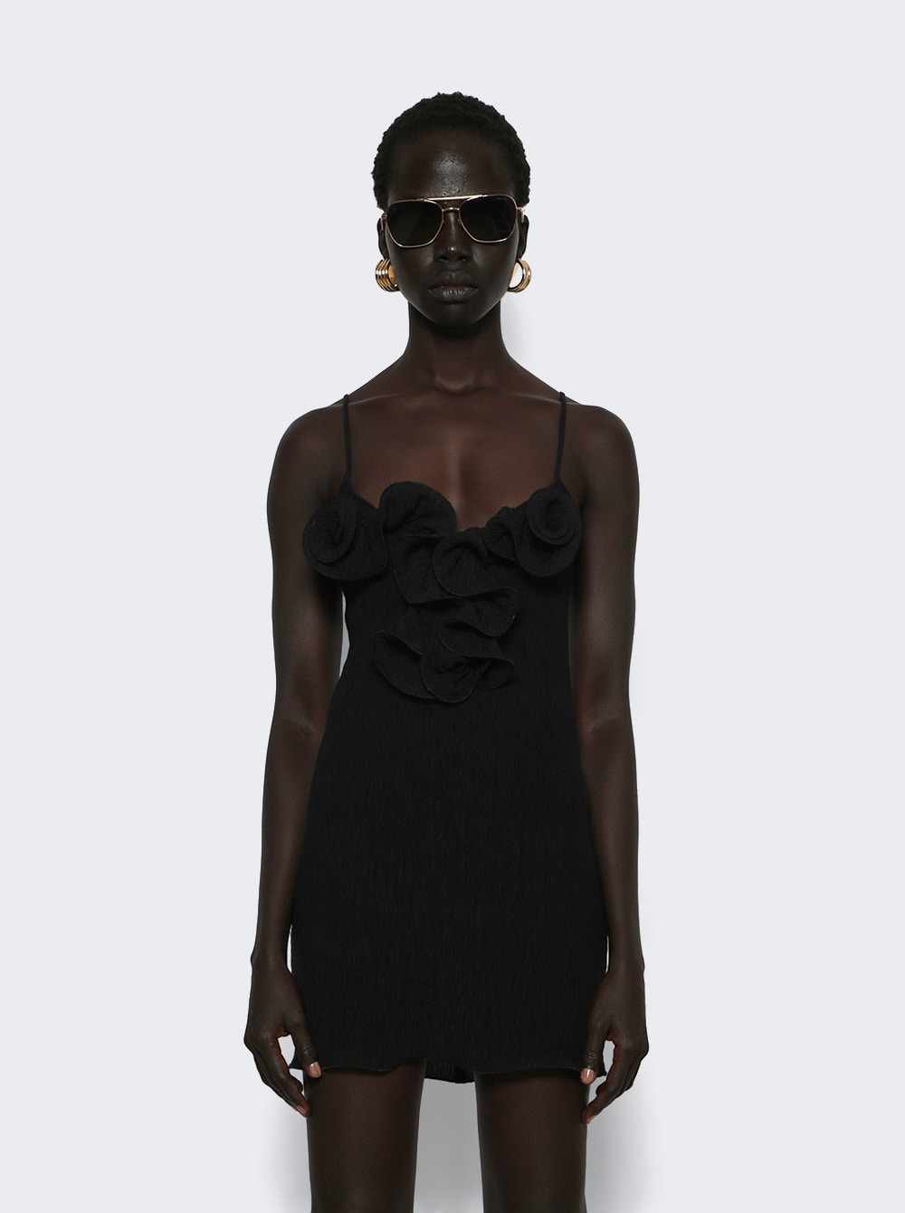 Sleeveless Crepe Beach Mini Dress Black - 2