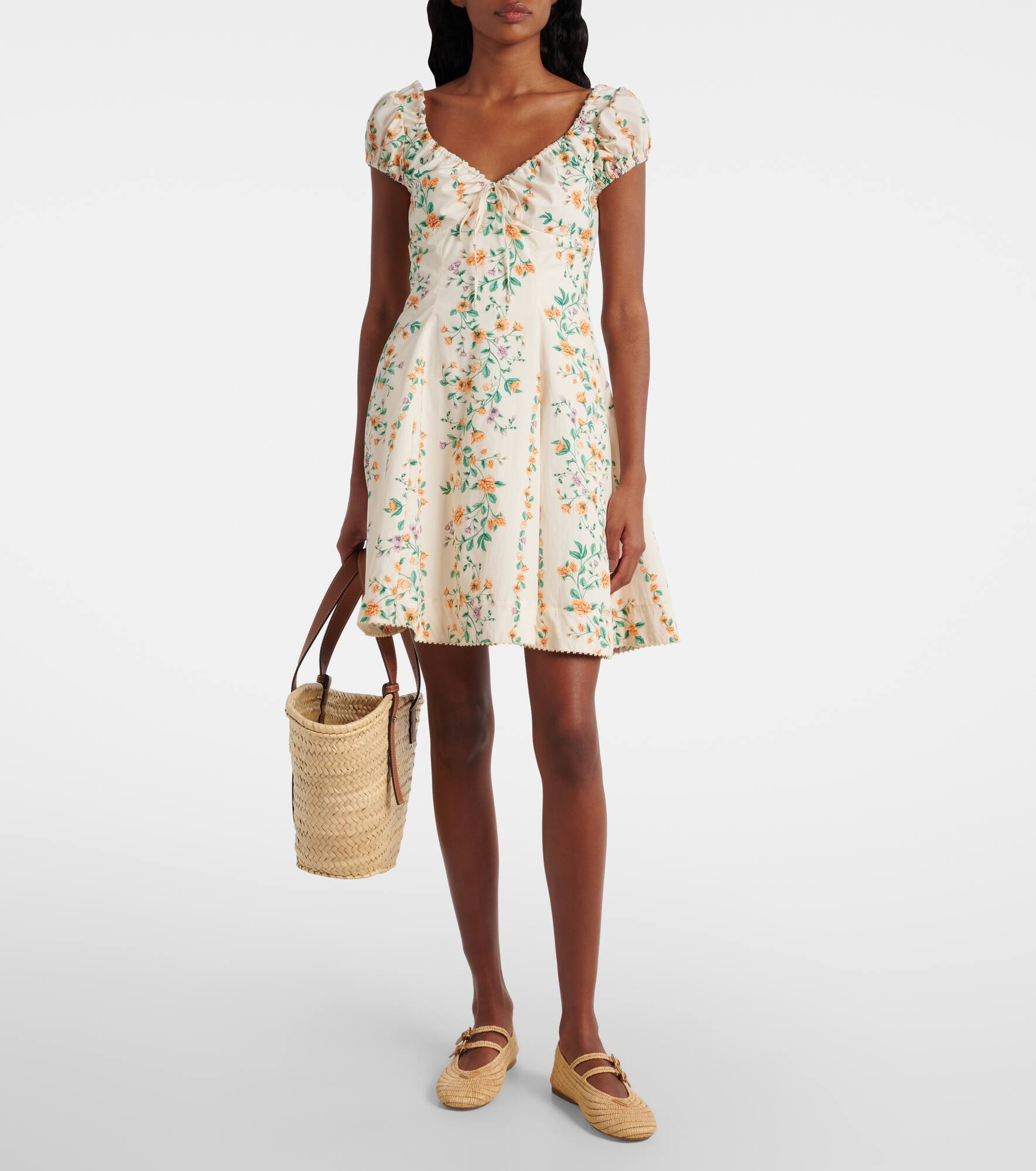 Mati floral cotton poplin minidress - 2