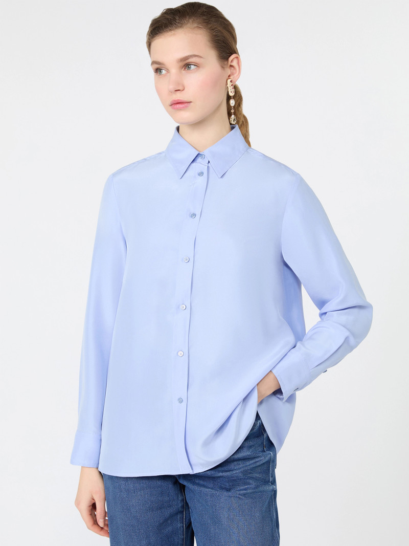 PALANCA Silk Habotai shirt - LIGHT BLUE 5