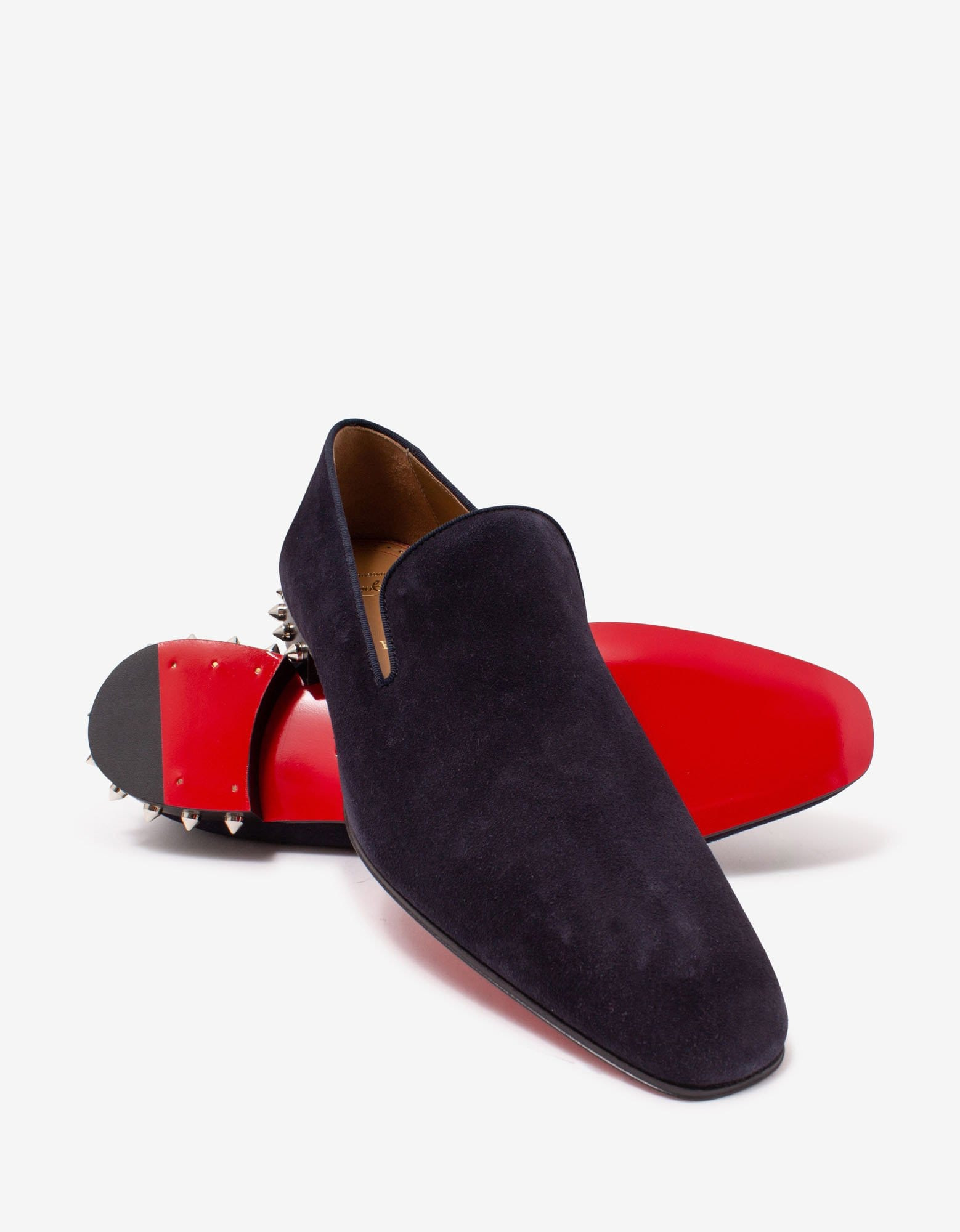 Christian Louboutin Marquees Ocean Blue Suede Leather Loafers - 7