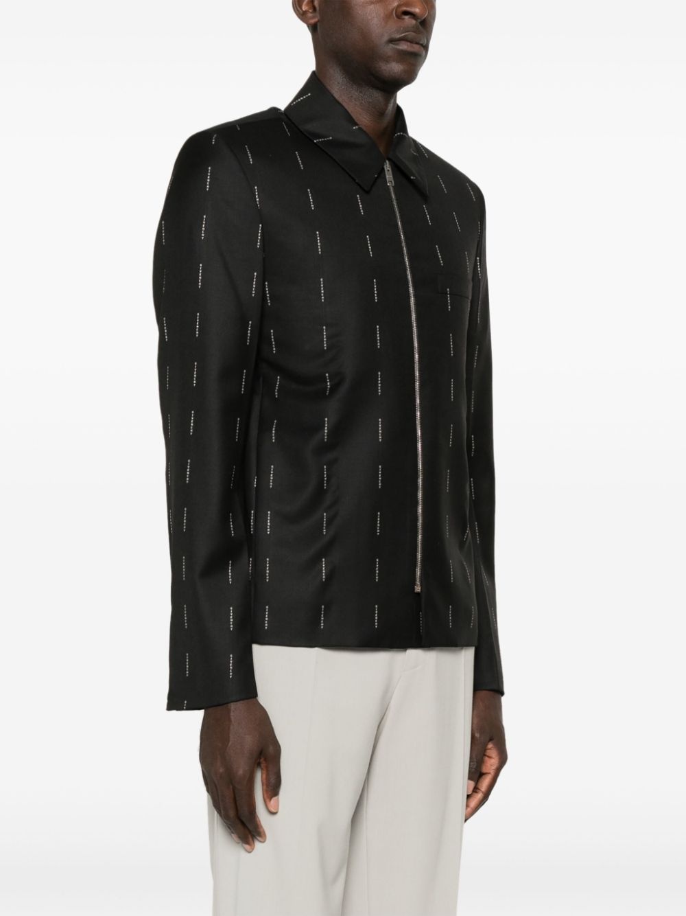 logo-jacquard jacket - 3