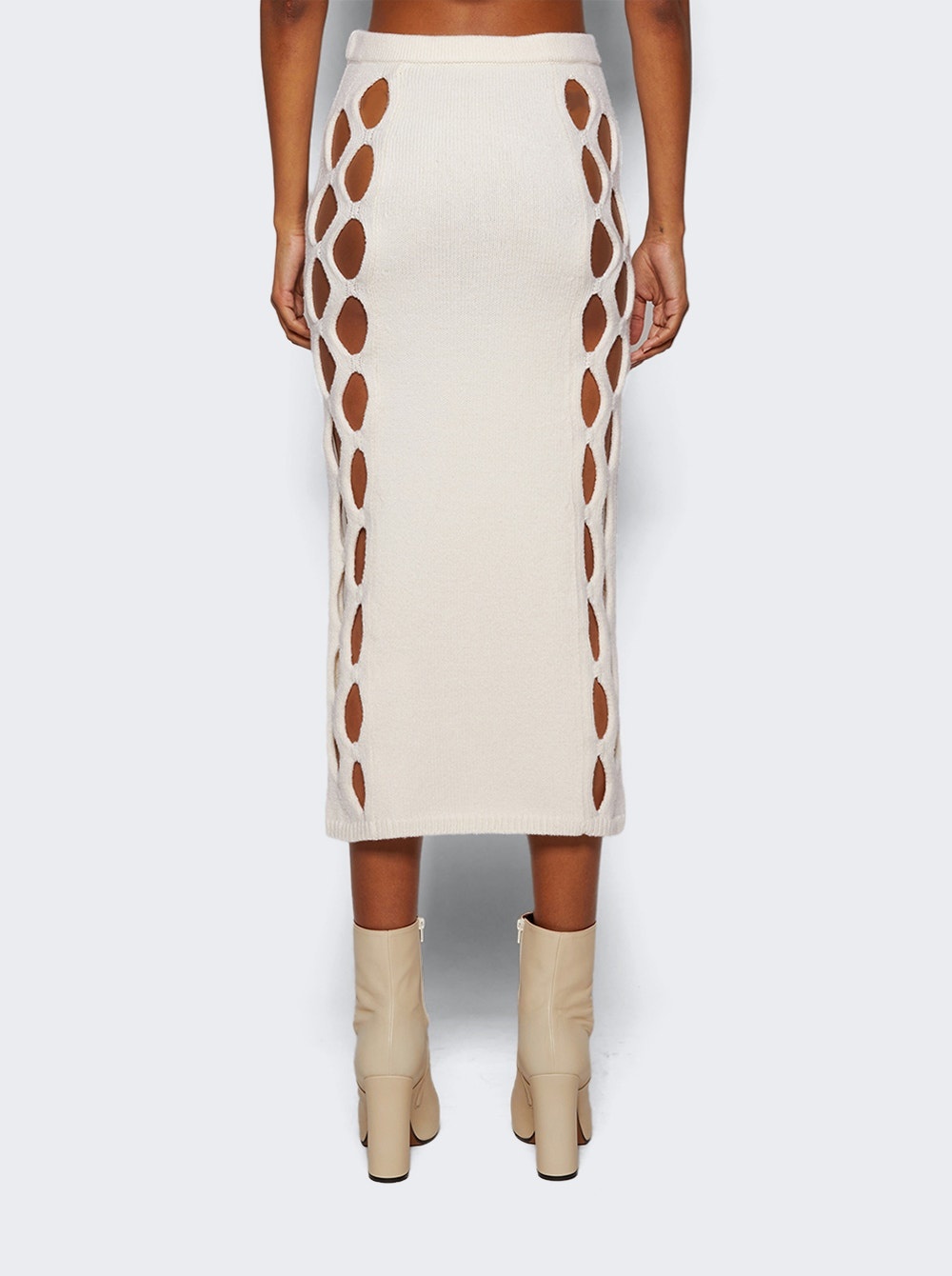 Steer Cut-out Skirt Ivory - 5