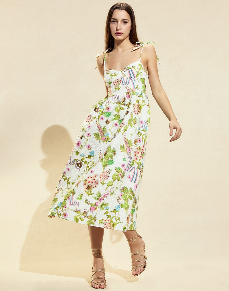 Printed Brocade Midi Dress 1