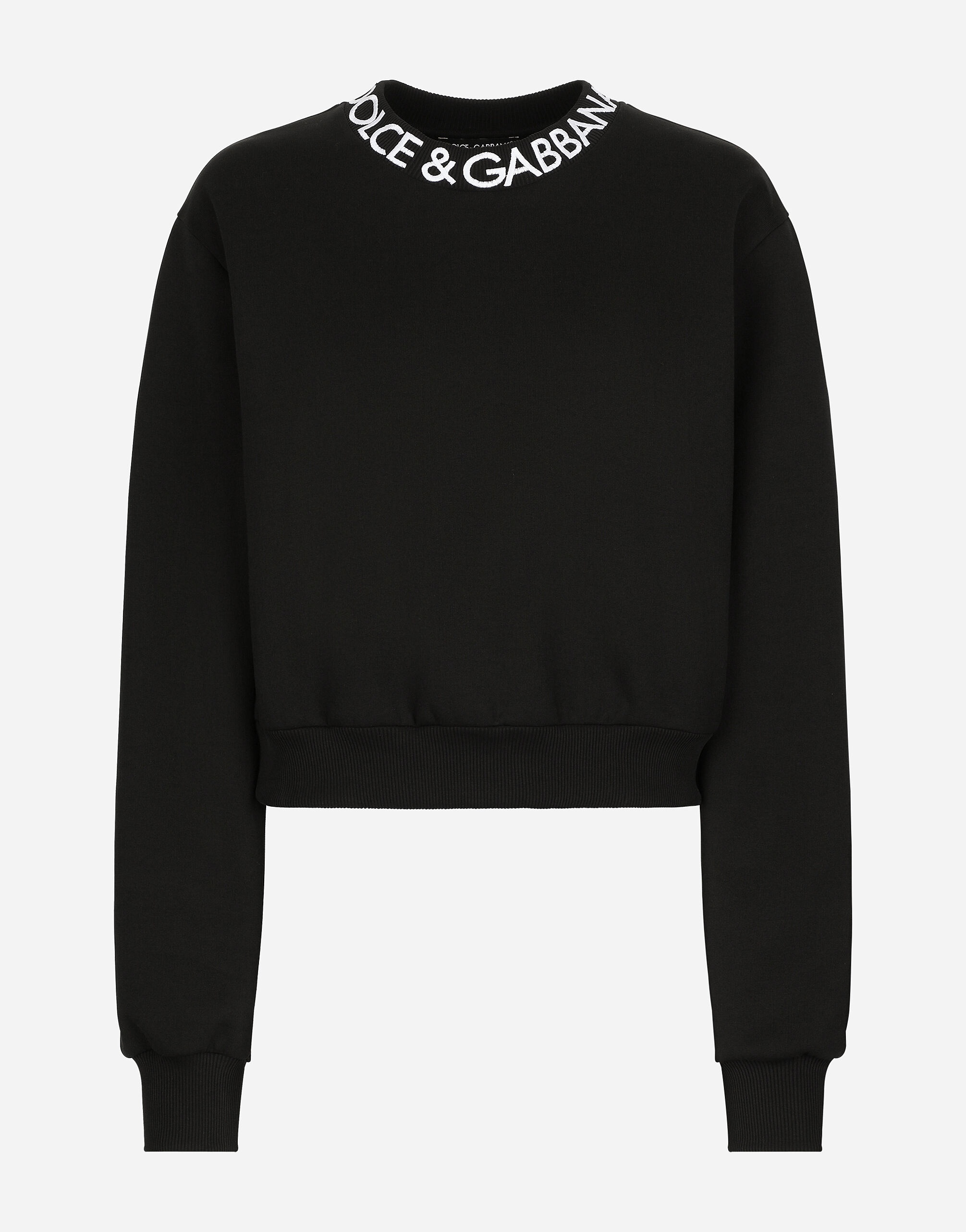 Jersey sweatshirt with Dolce&Gabbana logo embroidery - 1