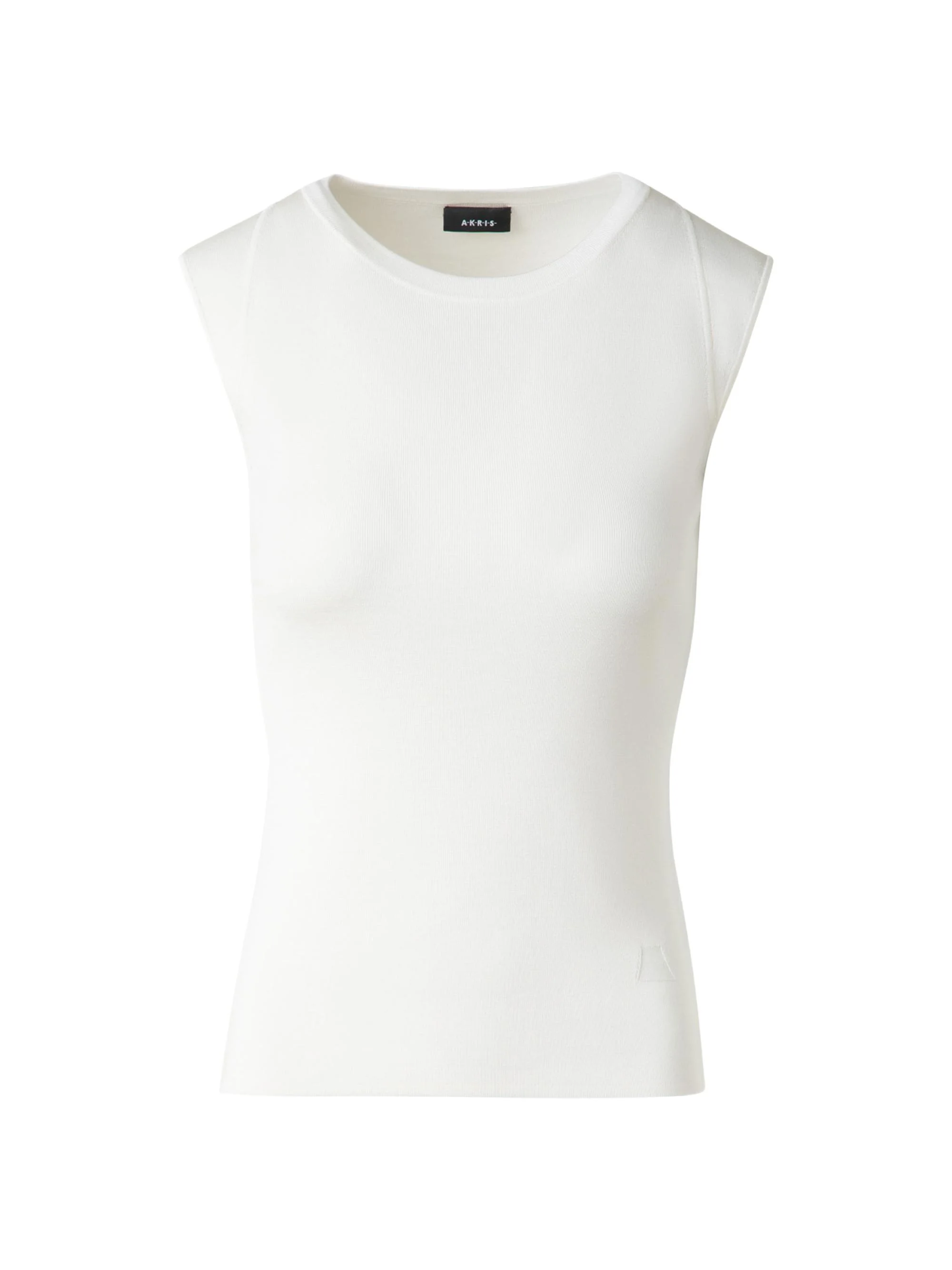 Women's Silk Knit Crewneck Top - Ecru - 1