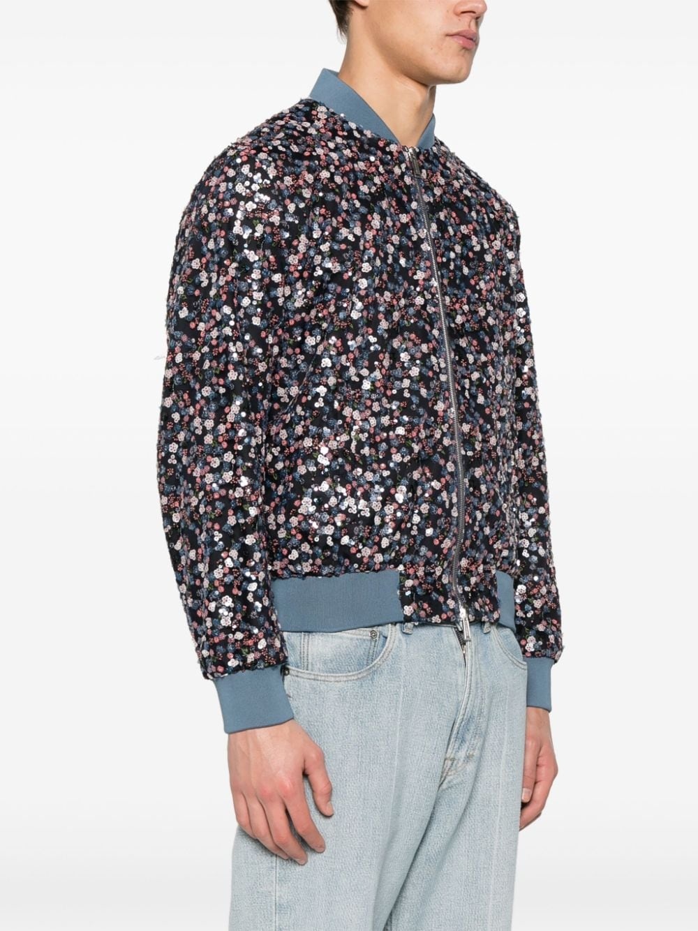 Blossoms floral-embroidery sequinned jacket - 3