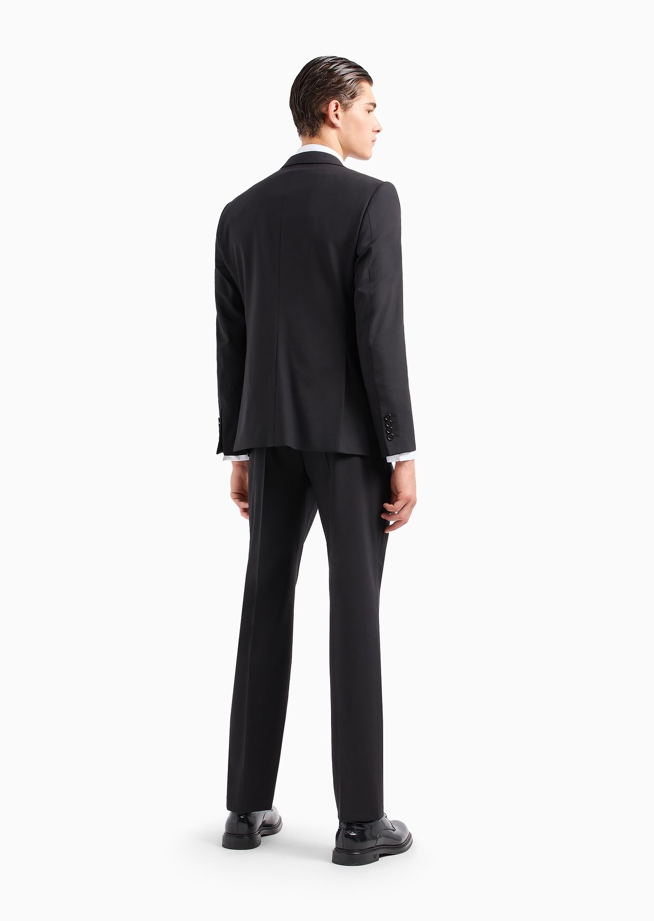 Single-breasted, slim-fit suit in brushed stretch light wool - 3