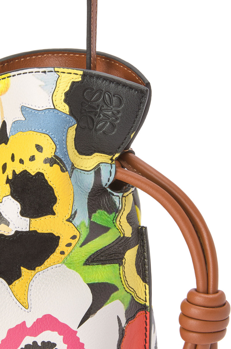 Pansies Mini Flamenco clutch in nappa calfskin and suede 7