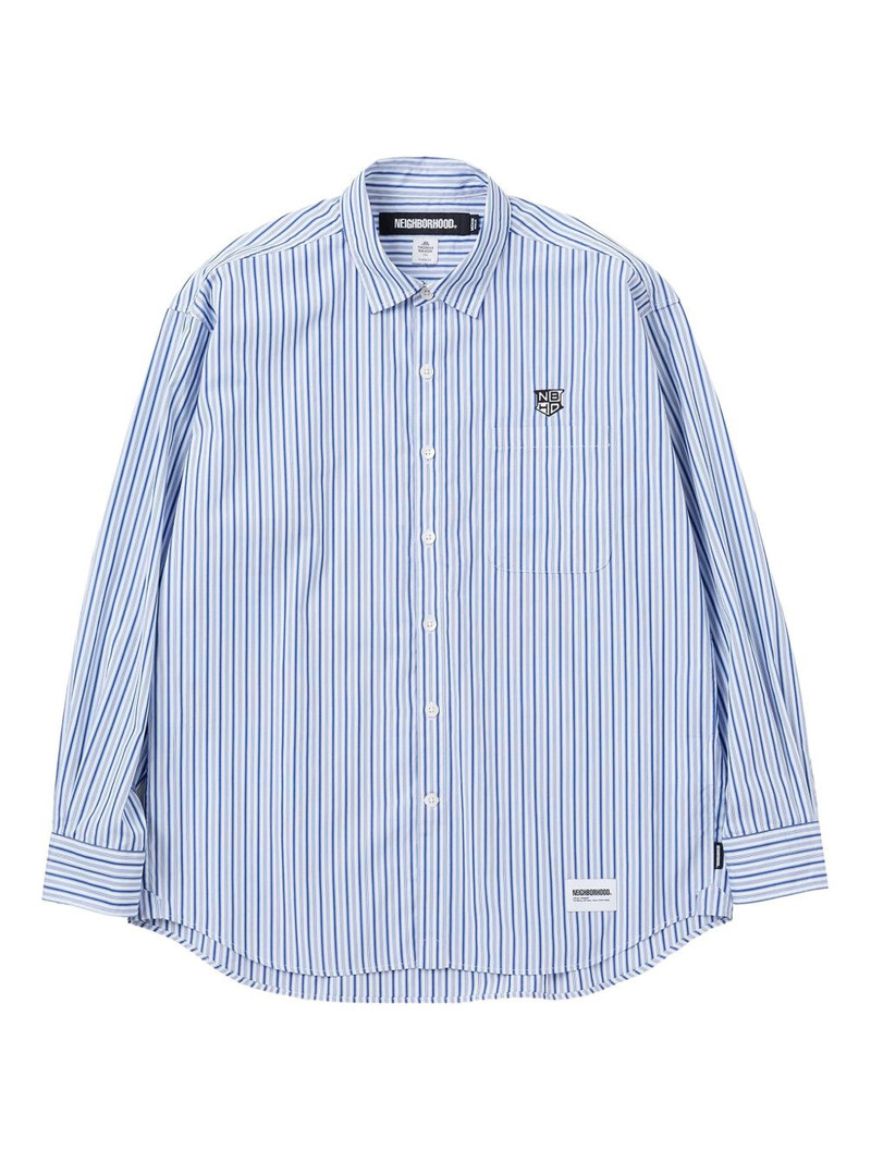stripe-pattern embroidered shirt 1
