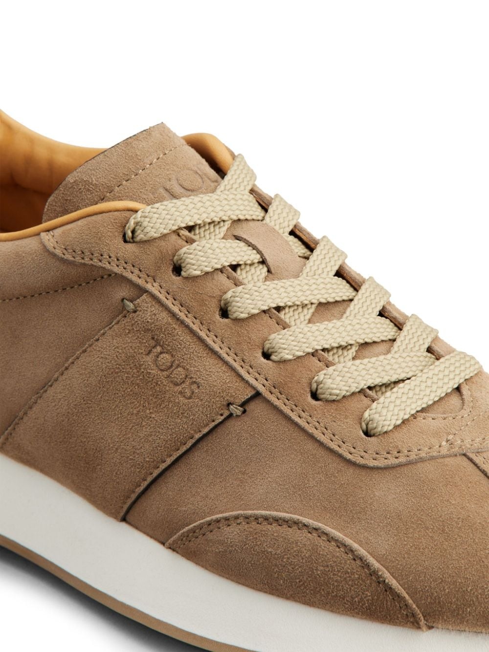 panelled suede lace-up sneakers - 5