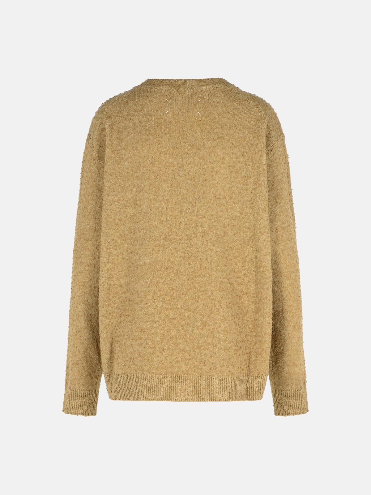 BEIGE WOOL BLEND SWEATER - 3