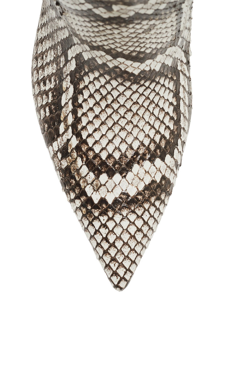 Aura High Heel Stiletto Tall Boot in Black & White Inversa™ Snakeskin 5