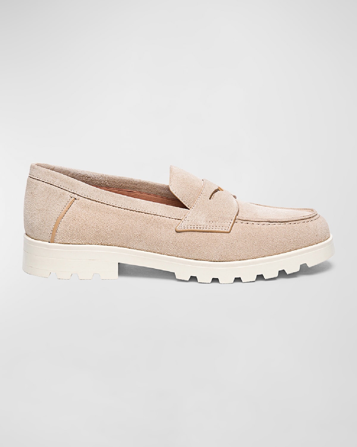 Sporty Suede Penny Loafers - 1