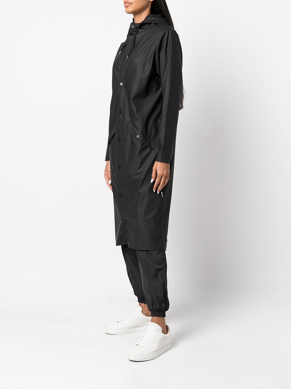 Longer drawstring-hood raincoat - 3
