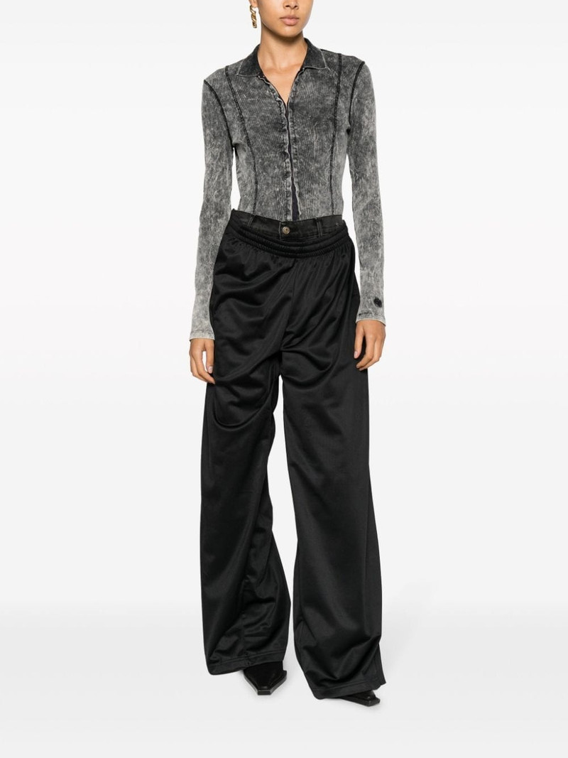 Y/Project logo-embroidered layered-design wide-leg trousers outlook