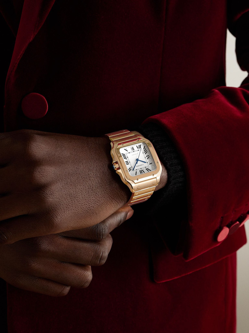 Cartier Santos De Cartier Large Automatic 39.8mm 18-Karat Rose Gold Watch, Ref. No. CRWGSA0018 White outlook