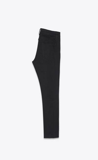 SAINT LAURENT cropped skinny-fit jeans in used black denim outlook