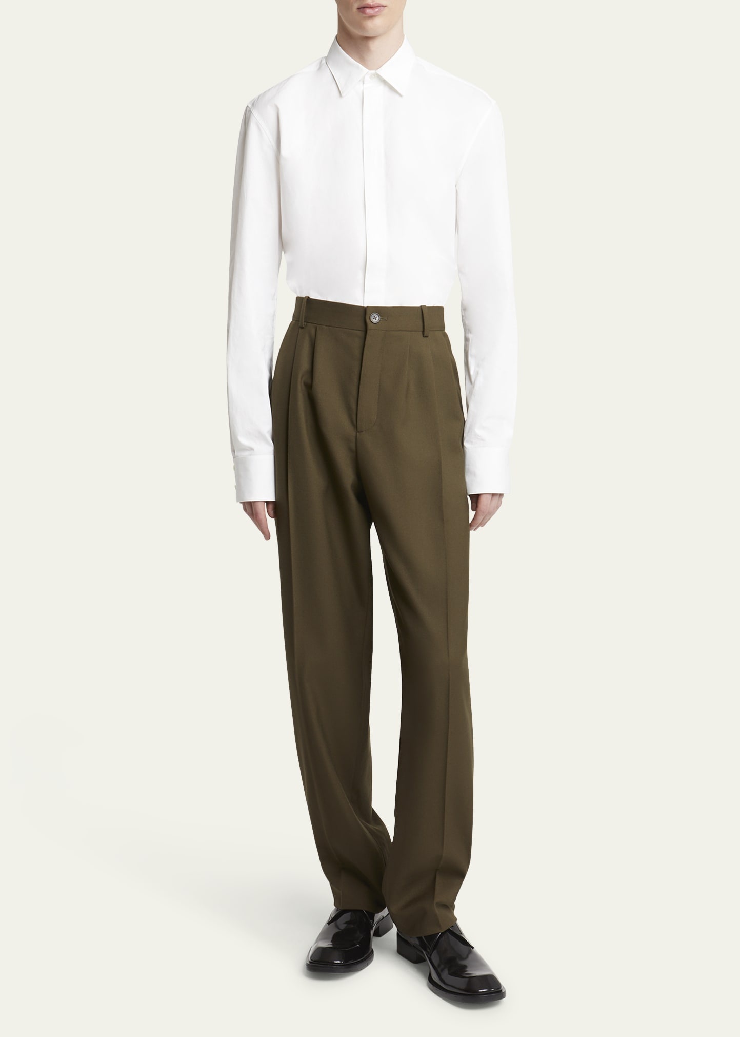 Men's Solid Cotton Sport Shirt - 2