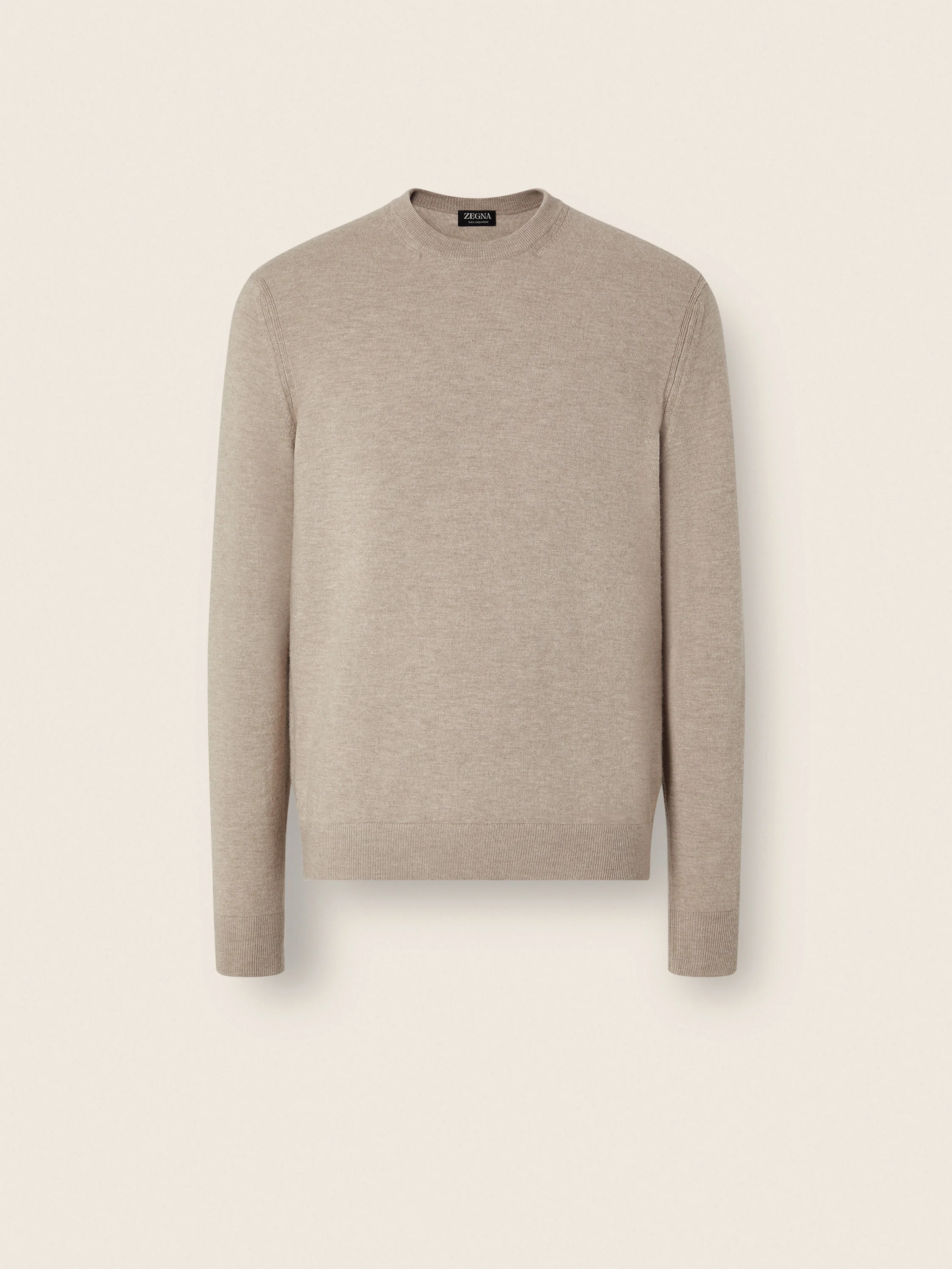 LIGHT TAUPE OASI CASHMERE CREWNECK - 1