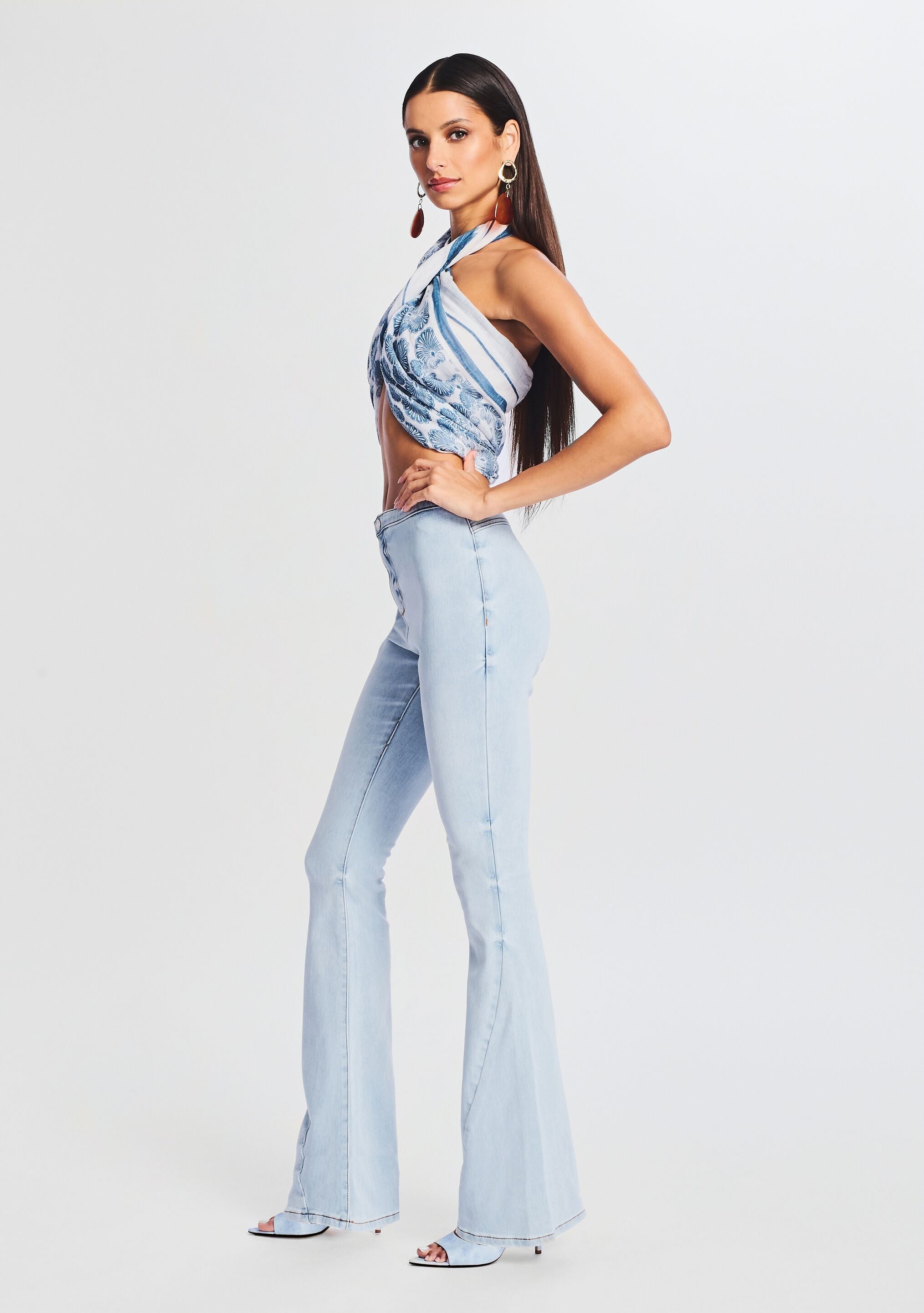 NORA MID RISE FLARE JEAN - 3