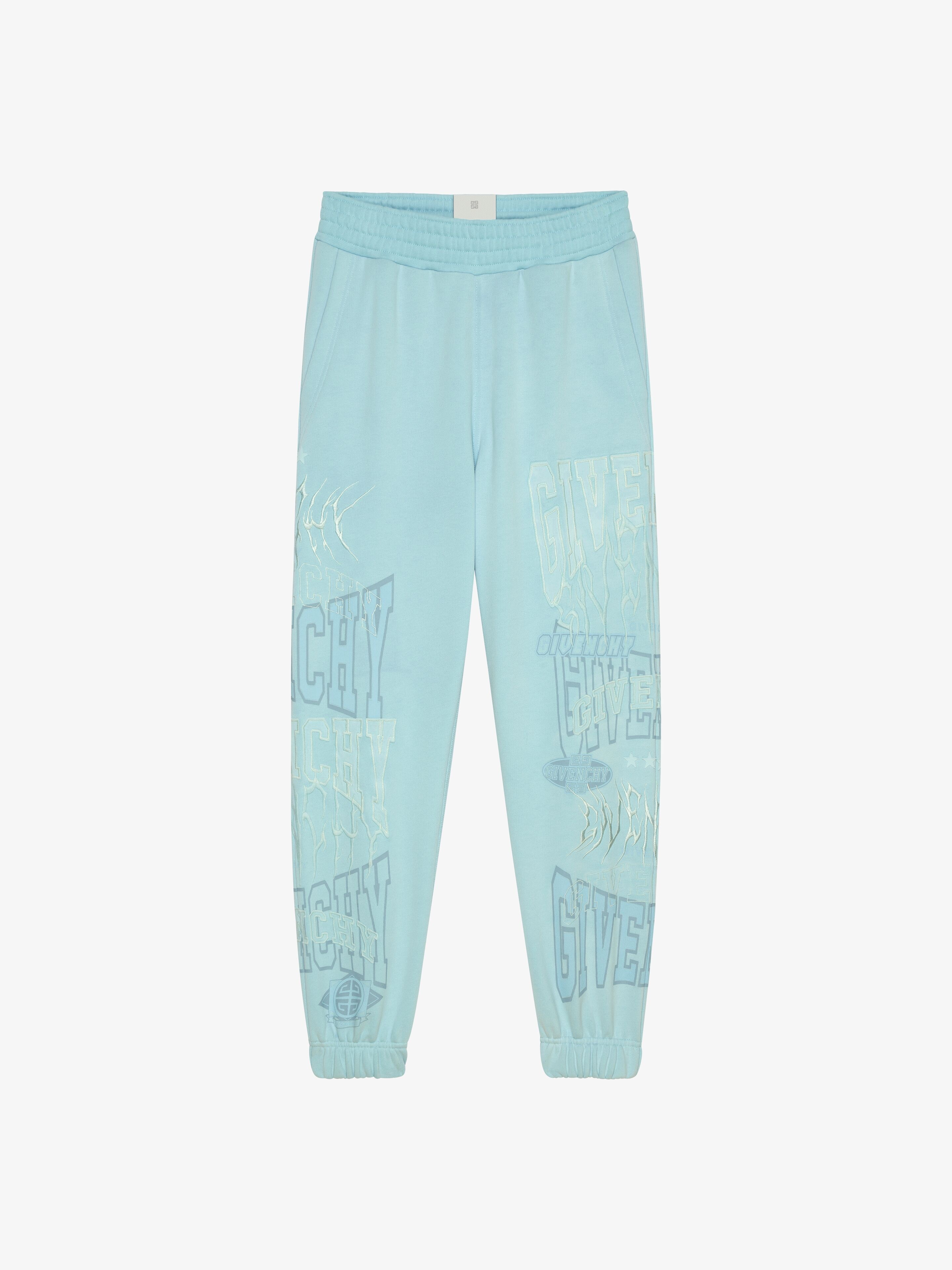 SLIM FIT JOGGER PANTS IN EMBROIDERED FELPA - 1