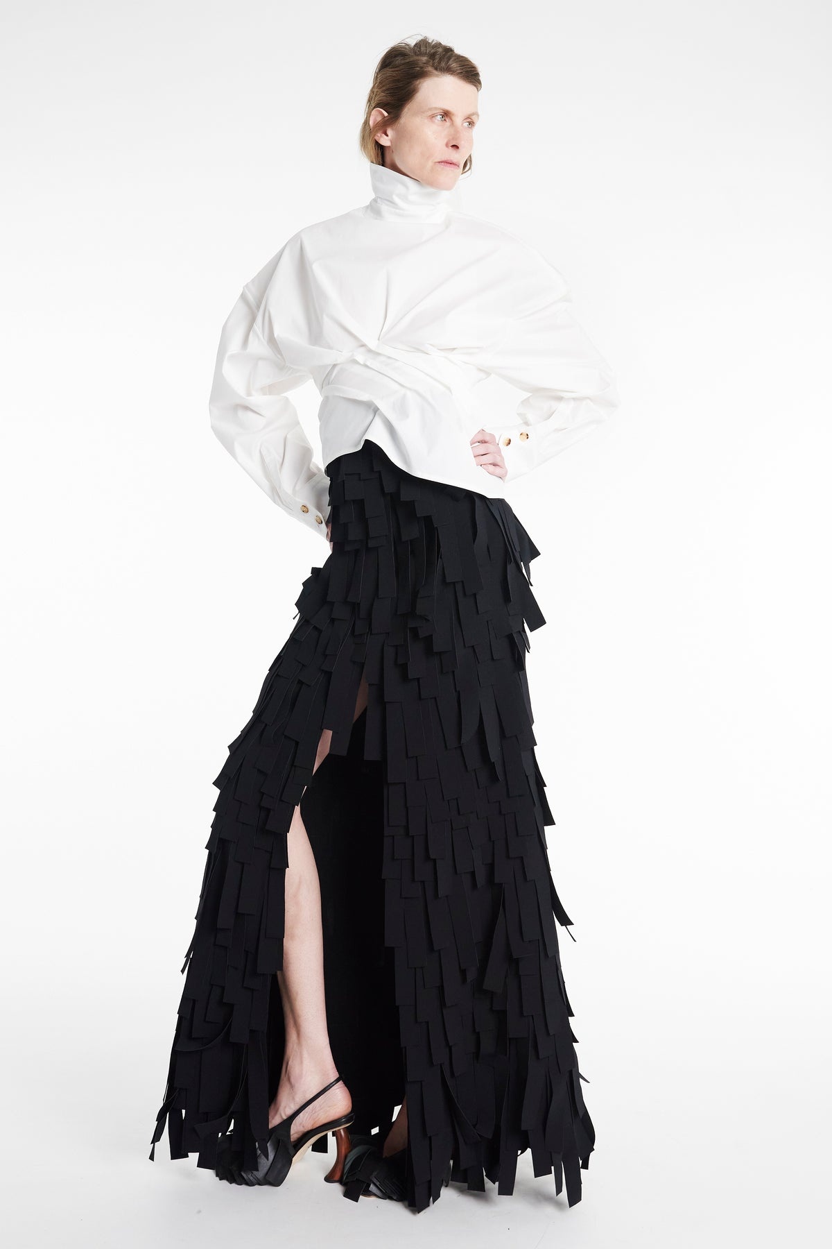 MULTI RECTANGLE SKIRT BLACK - 10