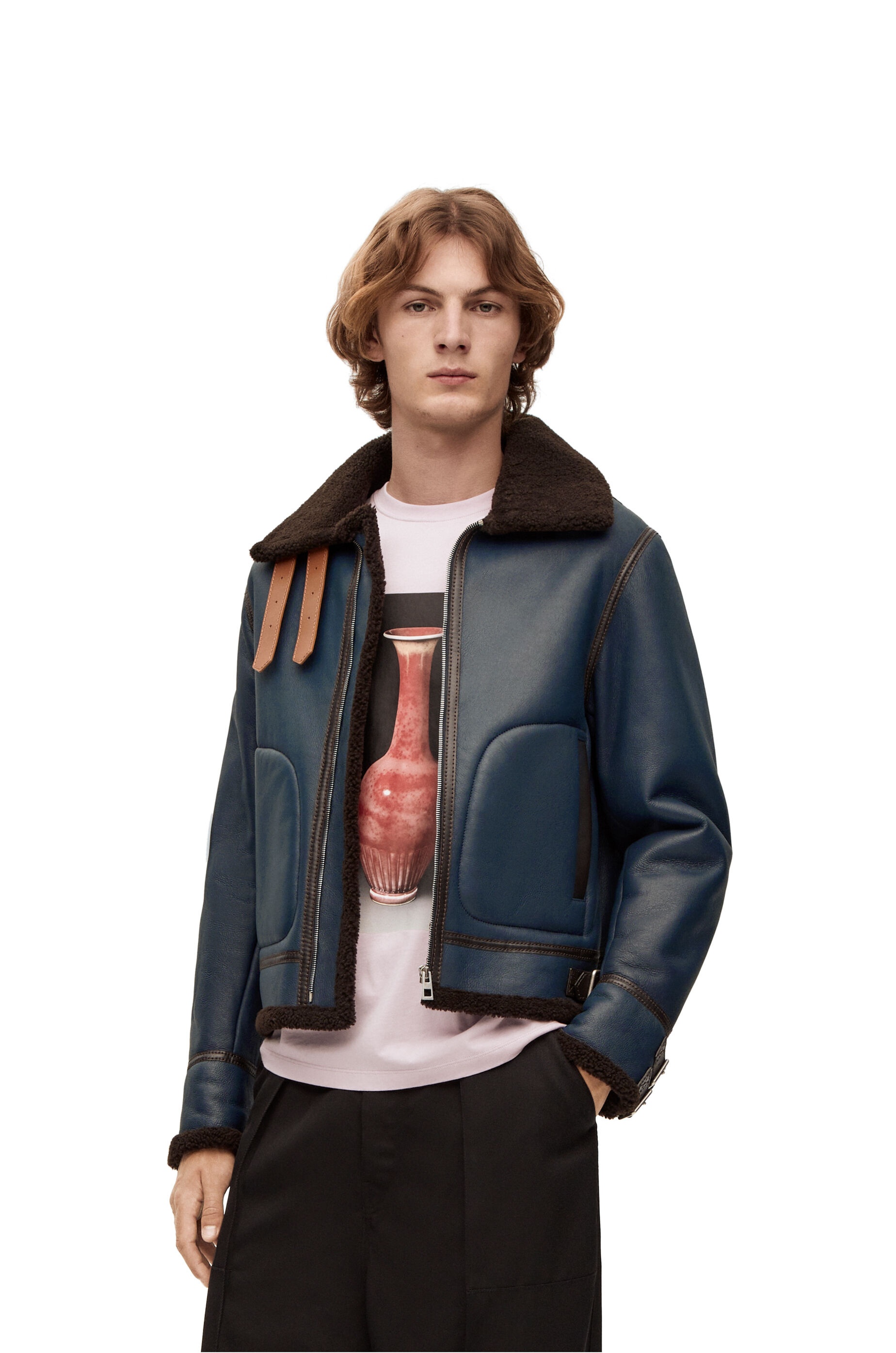 Aviator jacket in shearling - 3