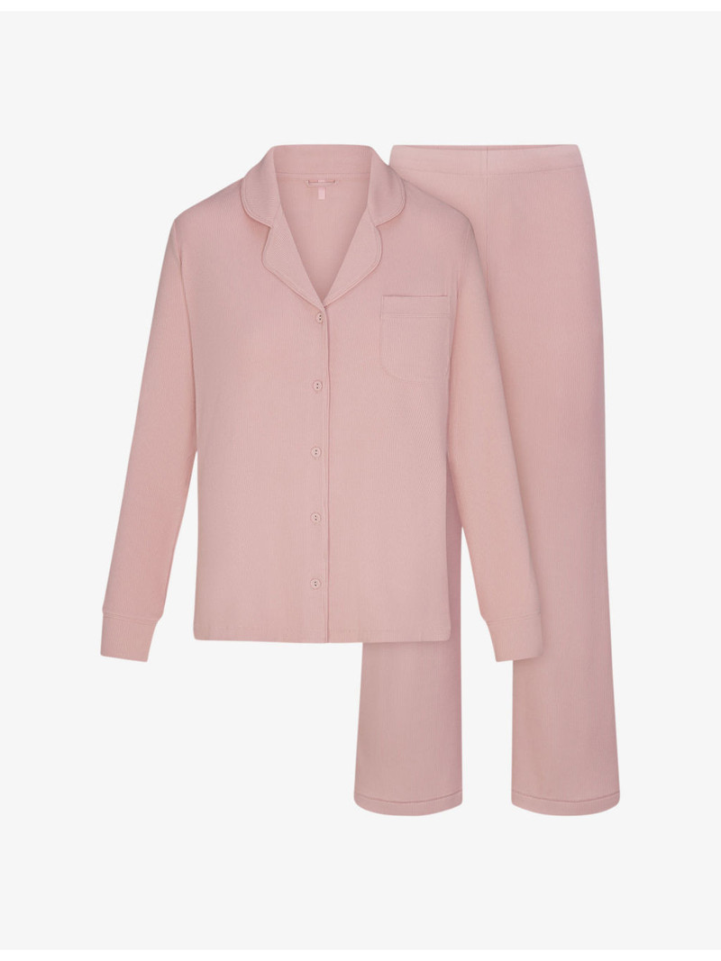 Soft Lounge Long-Sleeve Stretch-Modal Pajama Set 1