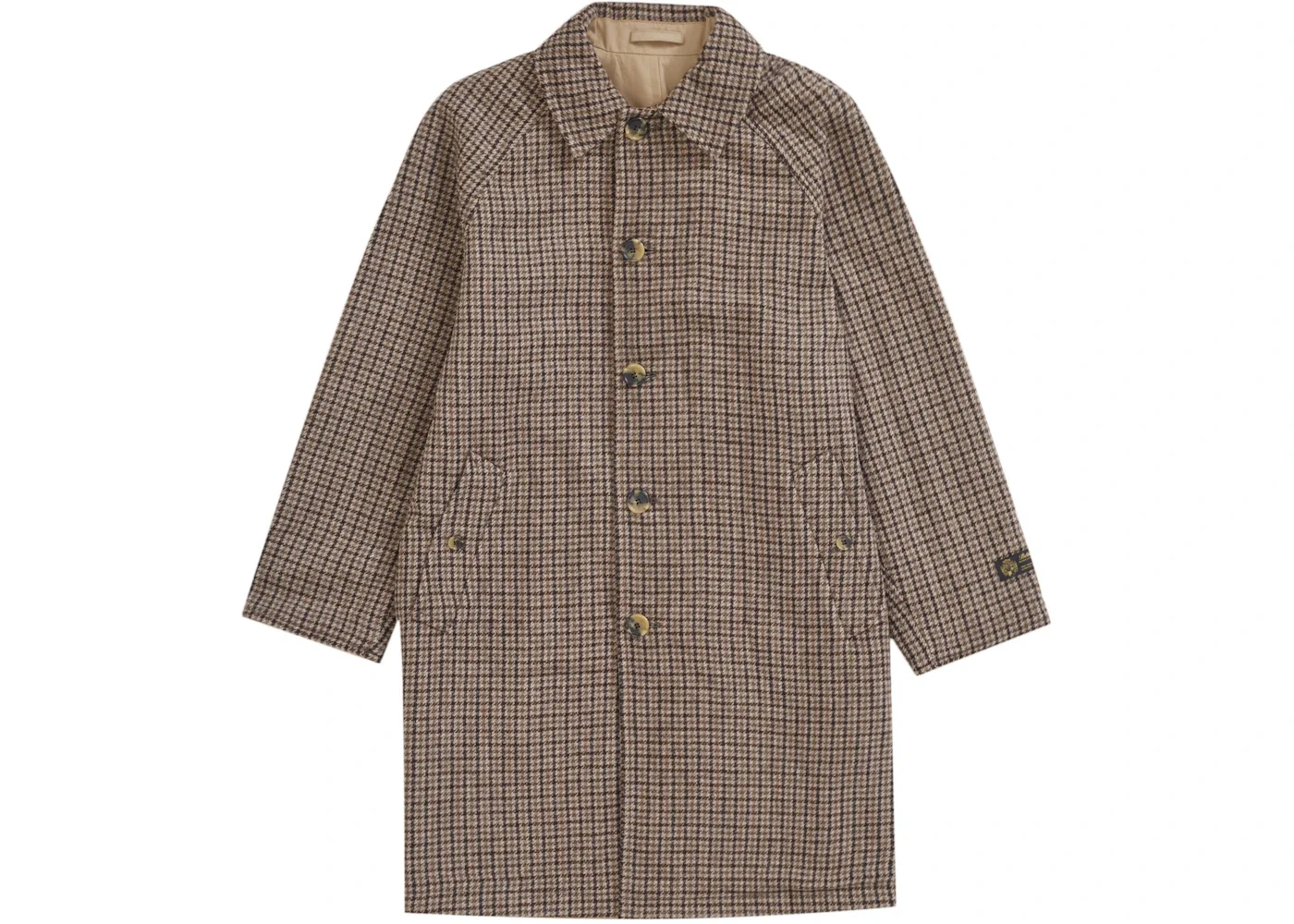 Supreme Reversible Houndstooth Overcoat Tan - 1