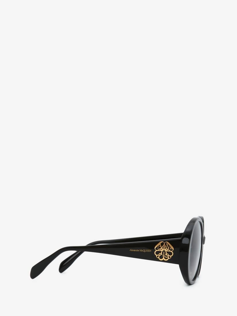 Seal Round Sunglasses in Black/grey - 2